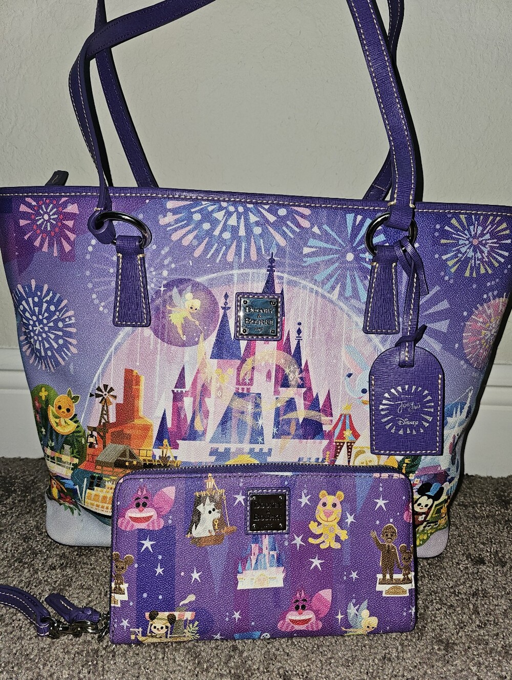 2023 Disney Parks Dooney & Bourke Joey Chou Castle Magic Kingdom Tote W/Wallet